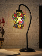 Multicolor Mosaic Glass Curvy Table lamp with Iron Base (EN17)
